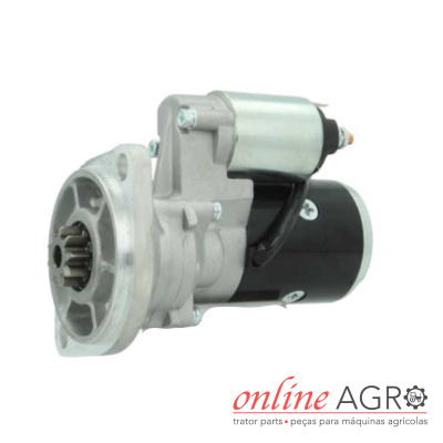 Arranque metálico para máquina agrícola em fundo branco com logótipo online AGRO