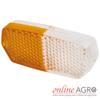 Lente de farol translúcida amarela e branca para máquina agrícola