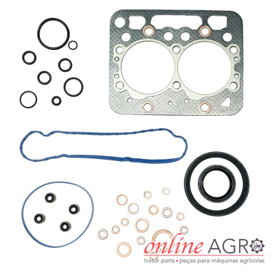 Conjunto de juntas e anéis para máquinas agrícolas sobre fundo branco
