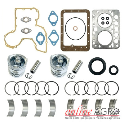 Conjunto de peças para motores com pistões, anéis e juntas