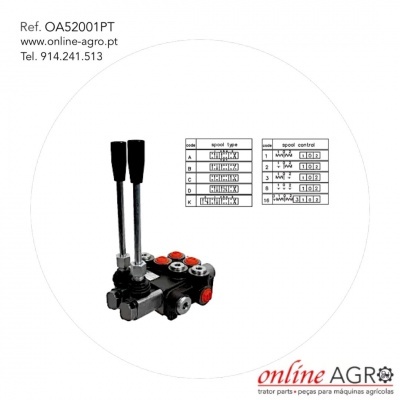 Peça metálica com alavancas pretas e conectores vermelhos para máquinas agrícolas