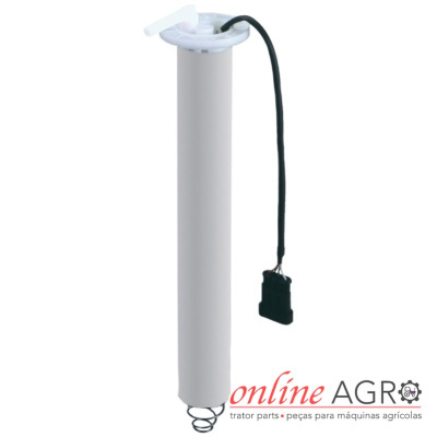 depósito de combustível branco cilíndrico com sensor e mola