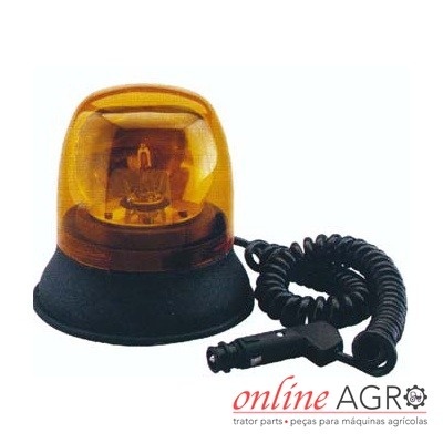 Luz amarela de aviso com cabo espiral e adaptador para isqueiro