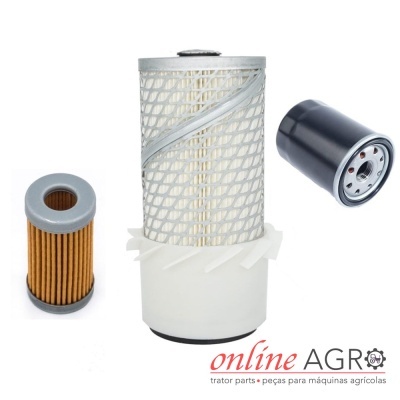 Filtros para máquinas agrícolas em fundo branco com logo online AGRO