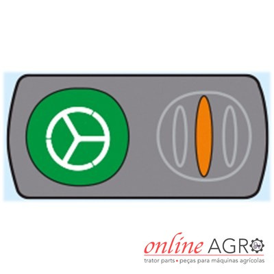 Painel com dois botões coloridos e logótipo online AGRO