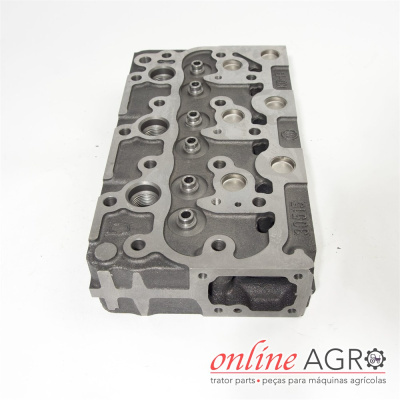 Cabeça de motor em metal cinzento para máquinas agrícolas com logo online AGRO