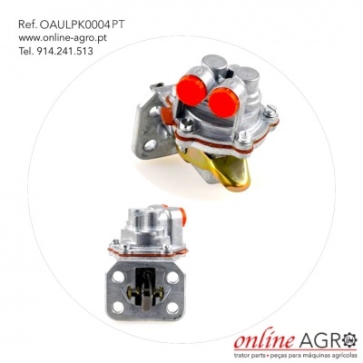 Peças metálicas pequenas para máquinas agrícolas com detalhes vermelhos e amarelos