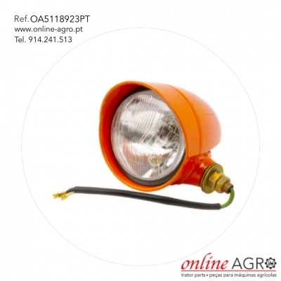 Farol laranja redondo para máquinas agrícolas com cabo preto