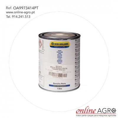 Lata de tinta branca da NEW HOLLAND AGRICULTURE com capacidade de 1 litro