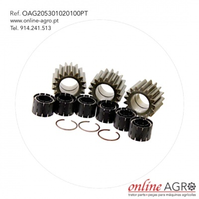 Conjunto de peças metálicas e plásticas para máquinas agrícolas