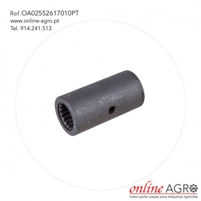 Peça metálica cilindrica com orifício e interior estriado