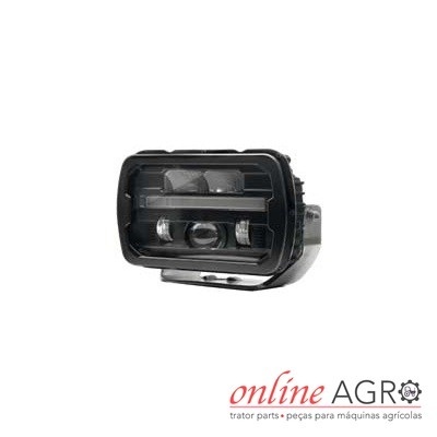 Farol retangular preto para máquina agrícola
