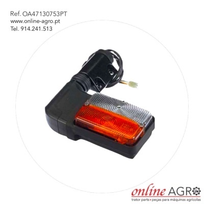 Luz traseira para máquina agrícola laranja e transparente com cabo elétrico