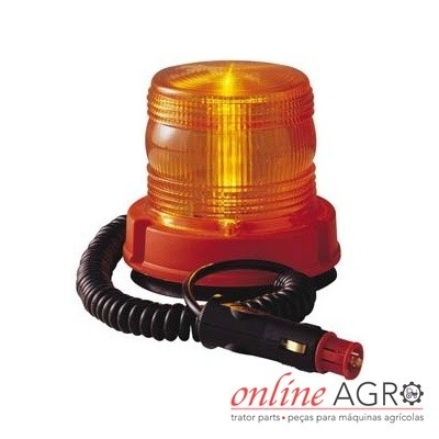 Luz de aviso amarela com cabo e conector