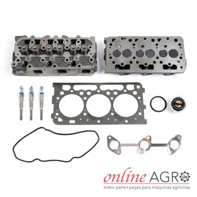 Kit de peças de motor agrícolas com cabeças de cilindro, injetores, juntas e termóstato