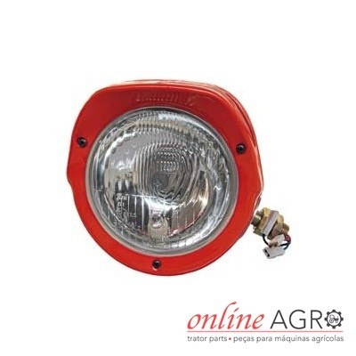 Farol redondo vermelho para máquina agrícola com fiações