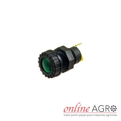 Conector preto com detalhe amarelo e abertura verde, fundo branco, logo online AGRO
