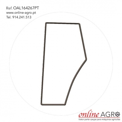 Junta preta em forma irregular com texto de referência e contacto