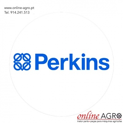 Logotipo Perkins azul em fundo branco com texto de contacto e nome online AGRO