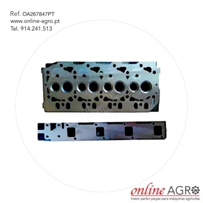 Peças metálicas para maquinaria agrícola com texto e logo 'online AGRO'