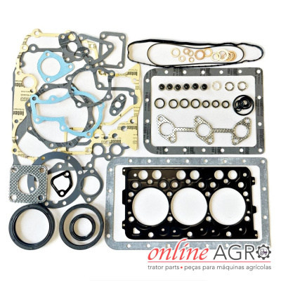 Conjunto de juntas e vedantes para motores expostas em fundo branco