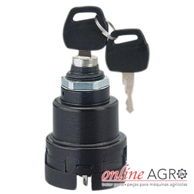 Interruptor chave preto com duas chaves e logótipo online AGRO