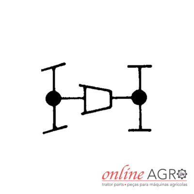 Esquema técnico de diferencial de trator com logótipo online AGRO