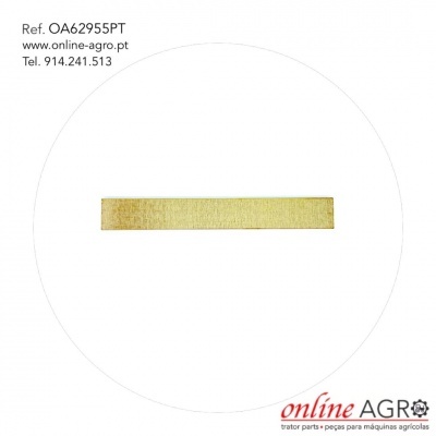 Peça metálica dourada retangular com detalhes informativos da marca online AGRO