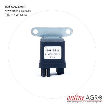 Relé elétrico GLOW RELAY 12V com suporte metálico e corpo preto