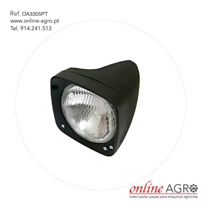 Farol preto com lente de vidro transparente