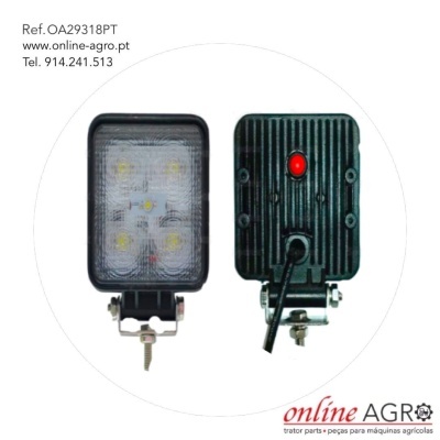 duas luzes retangulares LED para máquinas agrícolas com suporte metálico