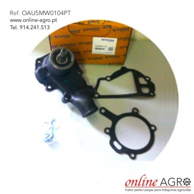 Peças mecânicas agrícolas incluindo bomba de água e juntas com embalagem laranja Perkins