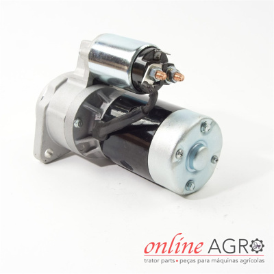 Motor de arranque metálico com texto online AGRO e descrição