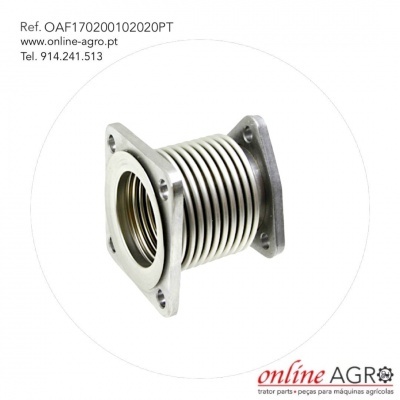 Peça metálica cilíndrica com molas e flange quadrada