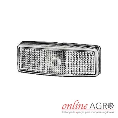 Luz retangular transparente para máquina agrícola com moldura prateada