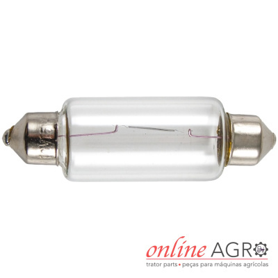 Lâmpada tubular para máquinas agrícolas sobre fundo branco com logotipo online AGRO