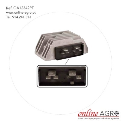 Produto eléctrico cinzento com conector preto e texto de referência e contacto