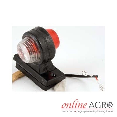 Luz traseira para trator com botão vermelho e cabo elétrico