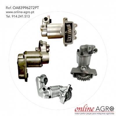 Peças metálicas para máquinas agrícolas com engrenagens e texto de referência em fundo branco
