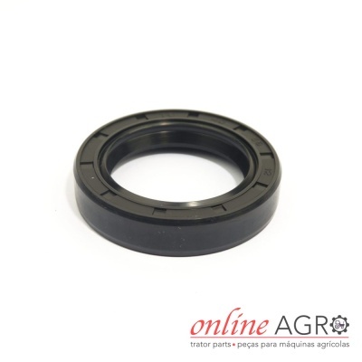 Anel de vedação preto redondo com fundo branco e logotipo online AGRO