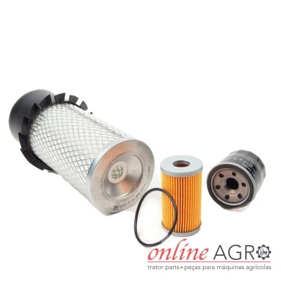 Filtros para máquinas agrícolas com logo online AGRO e texto descritivo