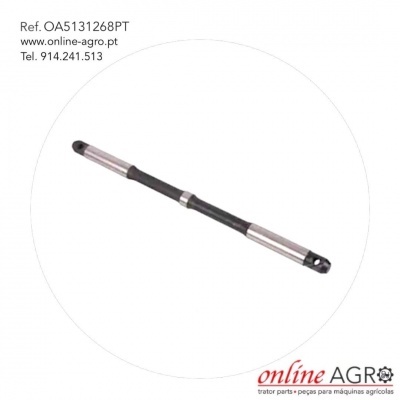 Barra rígida metálica e preta para máquina agrícola com texto e logotipo online AGRO