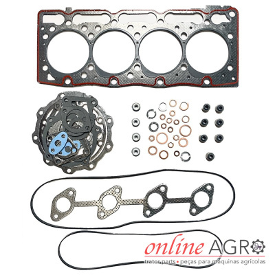 Conjunto de juntas e anéis de vedação para motor sobre fundo branco