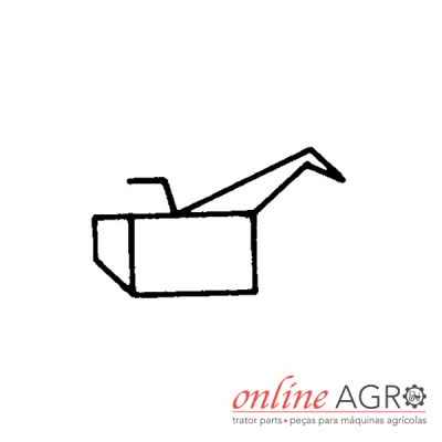 Desenho a preto de máquina agrícola com texto online AGRO
