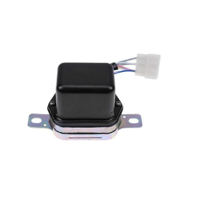 Componente eletrônico preto com base metálica e fios com conector branco