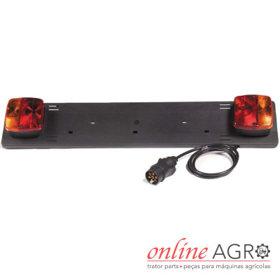 Suporte preto com luzes de sinalização para máquinas agrícolas