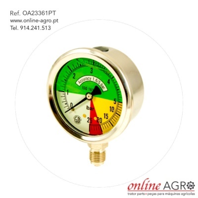 Manómetro metálico colorido para medição de pressão em bar