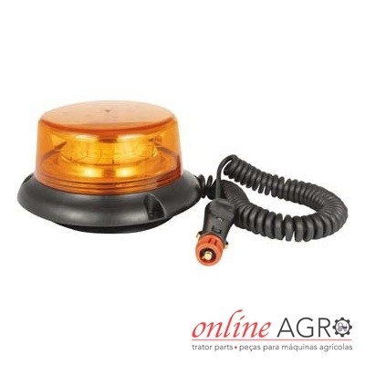 Luz rotativa amarela com base preta e cabo espiral