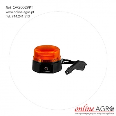 Luz de aviso de emergência circular com base preta e cúpula laranja