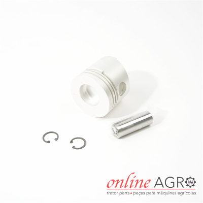 Conjunto de peças metálicas para motor com pistão, anéis e pino